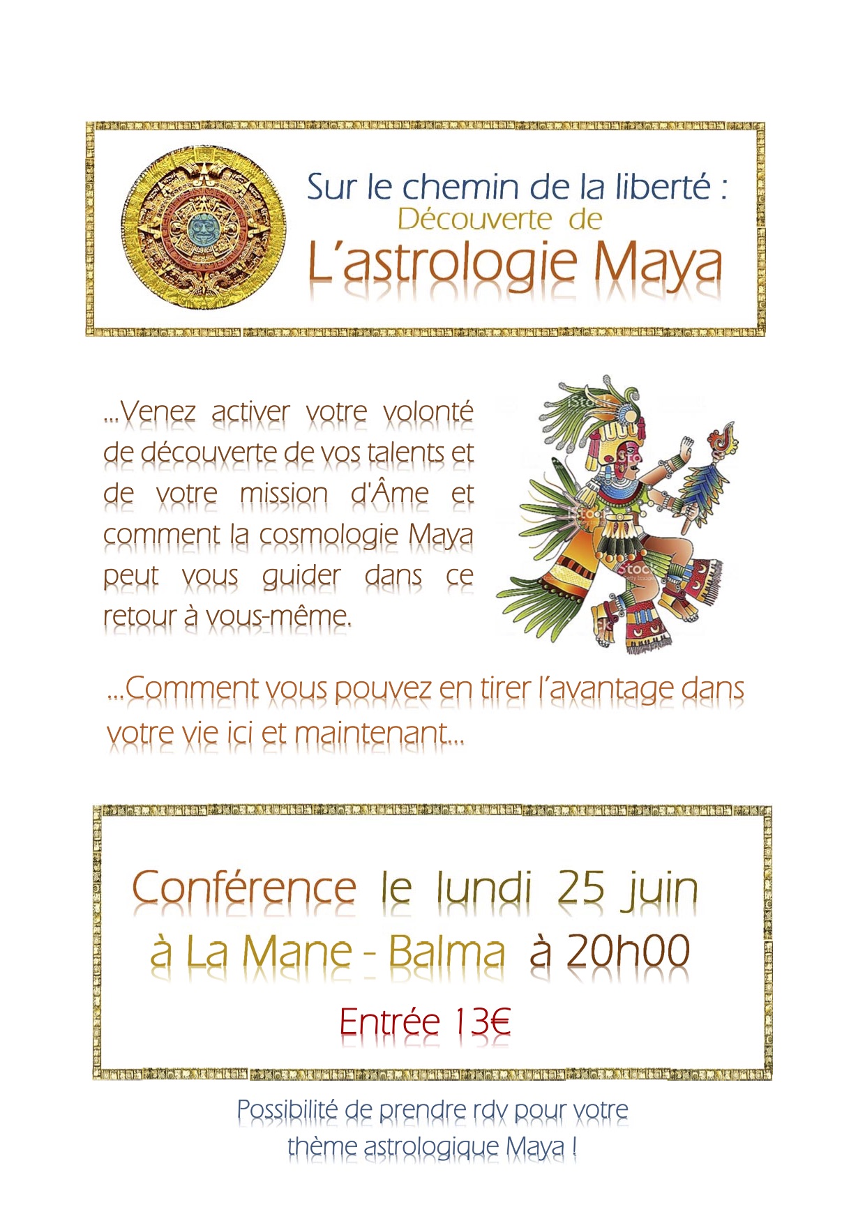 Toulouse Sur le chemin de la liberté - Introduction à l'astrologie Maya - juin