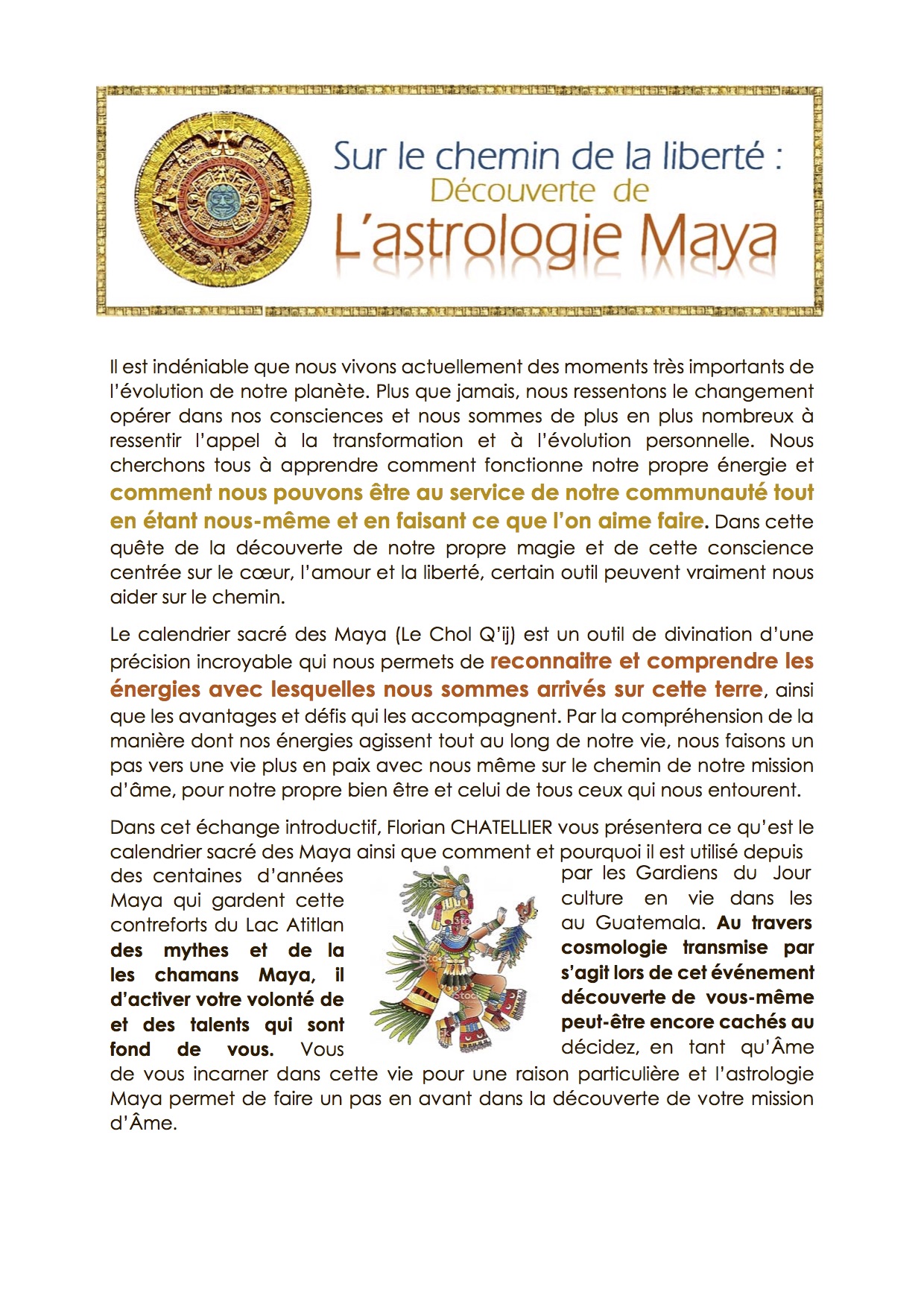 Toulouse Sur le chemin de la liberté - Introduction à l'astrologie Maya - juin